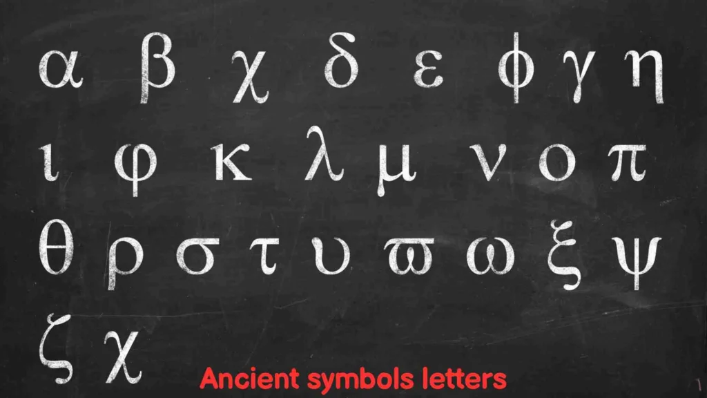 Ancient symbols letters