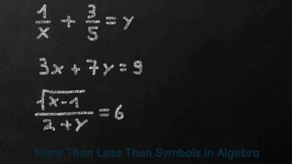 More Than Less Than Symbols in Algebra