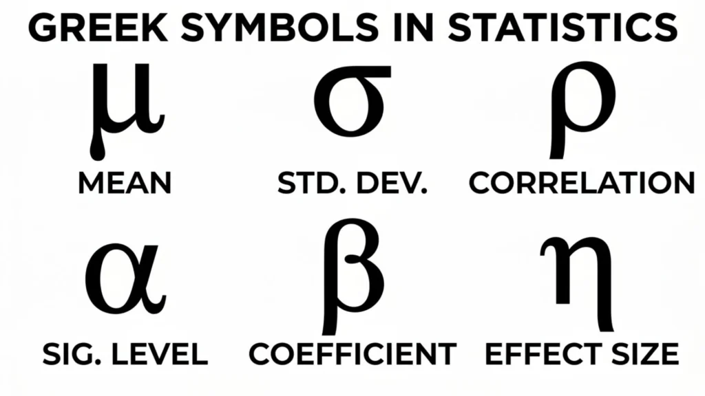 Greek Symbols in Statistics